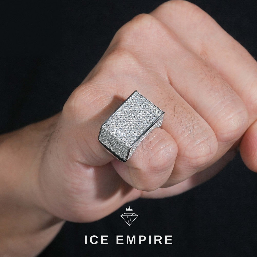 Iced Out 925 Silver Moissanite Ring