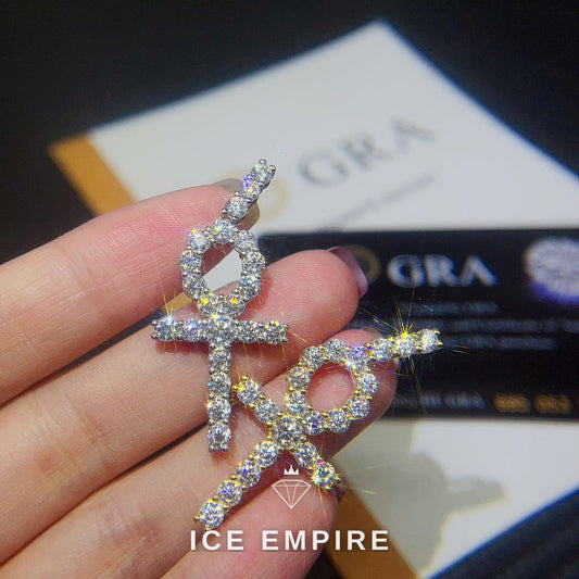 Iced Out Cross Rose Gold Plated Moissanite Pendant