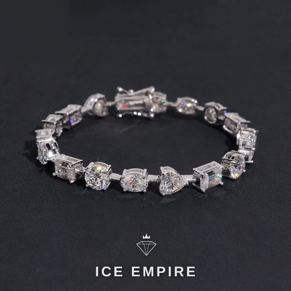 Iced Out Heart Rose Gold Plated Moissanite Cuban Chain