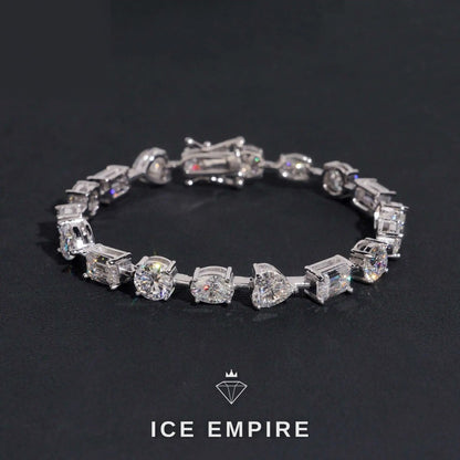 Iced Out Heart Rose Gold Plated Moissanite Cuban Chain