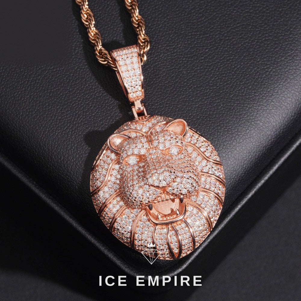 Iced Out Rose Gold Plated Moissanite Pendant