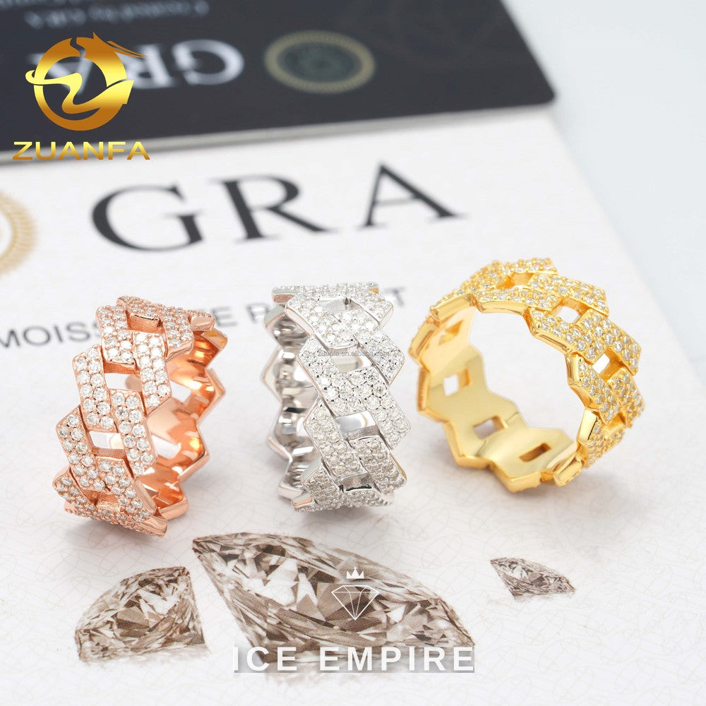 Iced Out Rose Gold Plated Moissanite Cuban Chain
