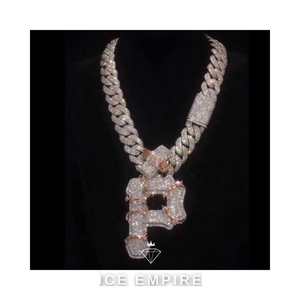 Iced Out Baguette 925 Silver Moissanite Pendant