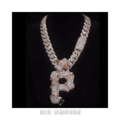 Iced Out Baguette 925 Silver Moissanite Pendant