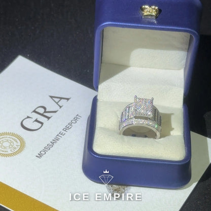Iced Out Baguette 925 Silver Moissanite Ring