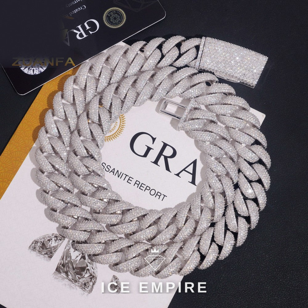 Iced Out Rose Gold Plated Moissanite Cuban Chain