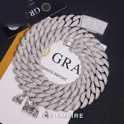 Iced Out Rose Gold Plated Moissanite Cuban Chain