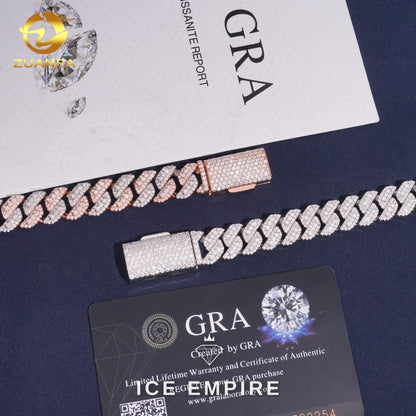 Iced Out 925 Silver Moissanite Cuban Chain