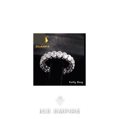 Iced Out 925 Silver Moissanite Wedding Band