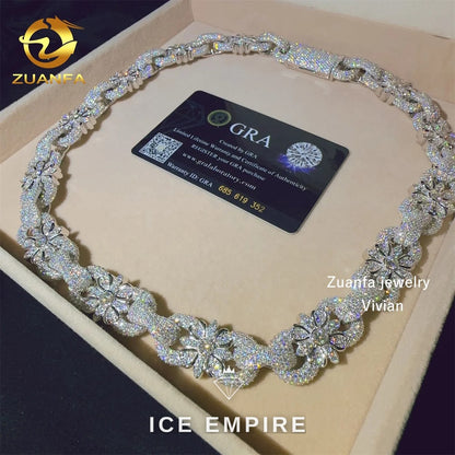 Iced Out Rose Gold Plated Moissanite Cuban Chain