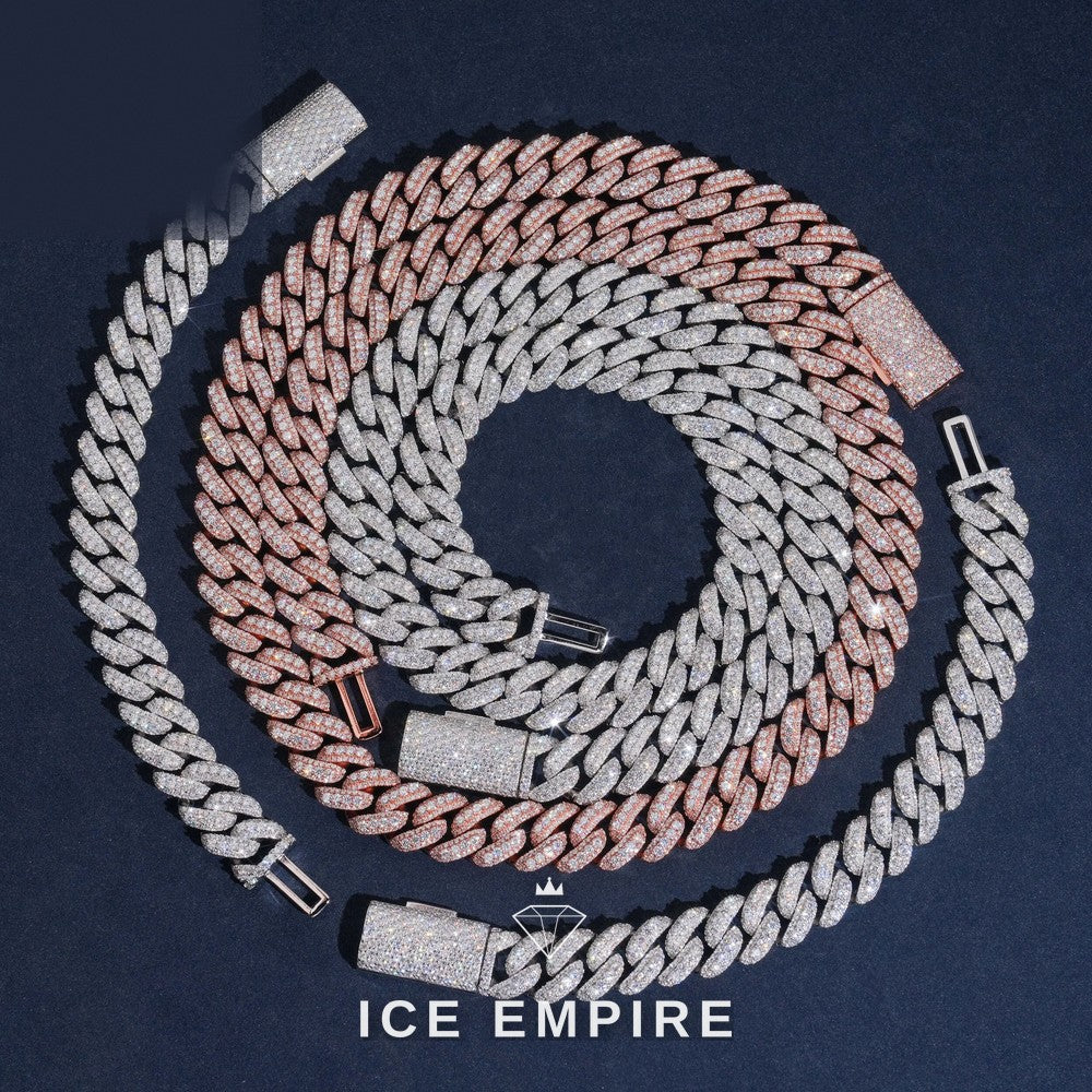 Iced Out Rose Gold Plated Moissanite Cuban Chain