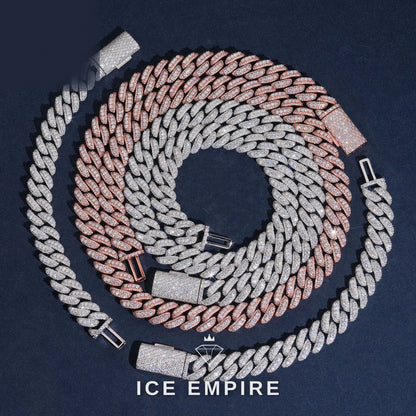 Iced Out Rose Gold Plated Moissanite Cuban Chain