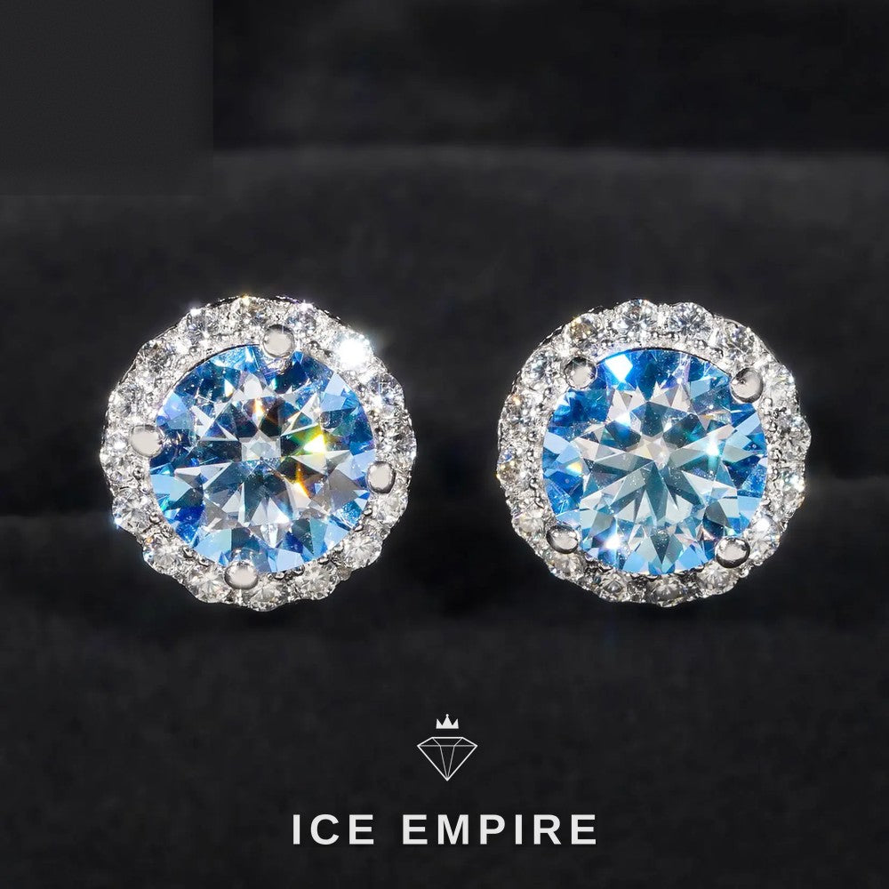 Iced Out 925 Silver Moissanite Stud Earrings