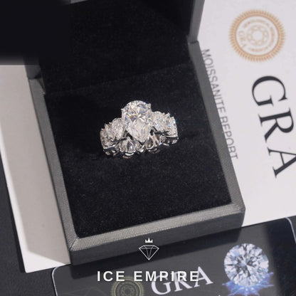 Iced Out 10K Gold Moissanite Ring