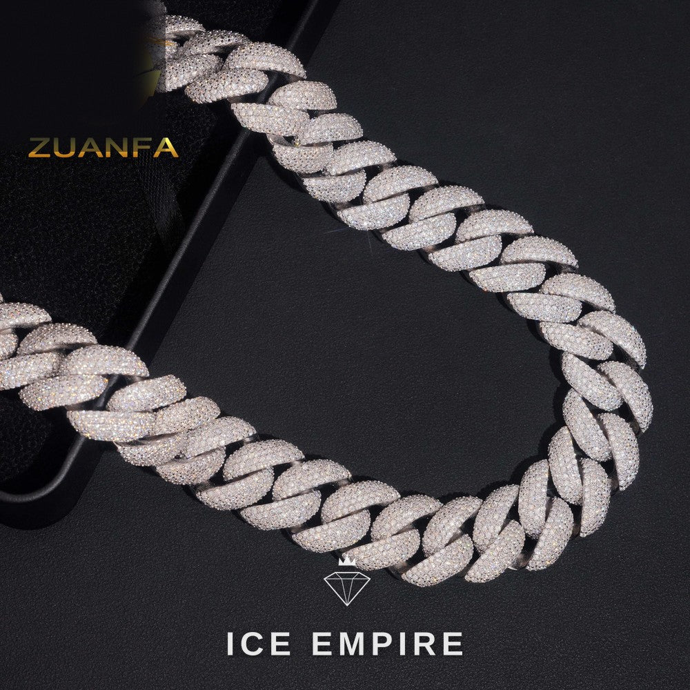 Iced Out Rose Gold Plated Moissanite Cuban Chain