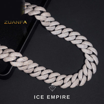 Iced Out Rose Gold Plated Moissanite Cuban Chain