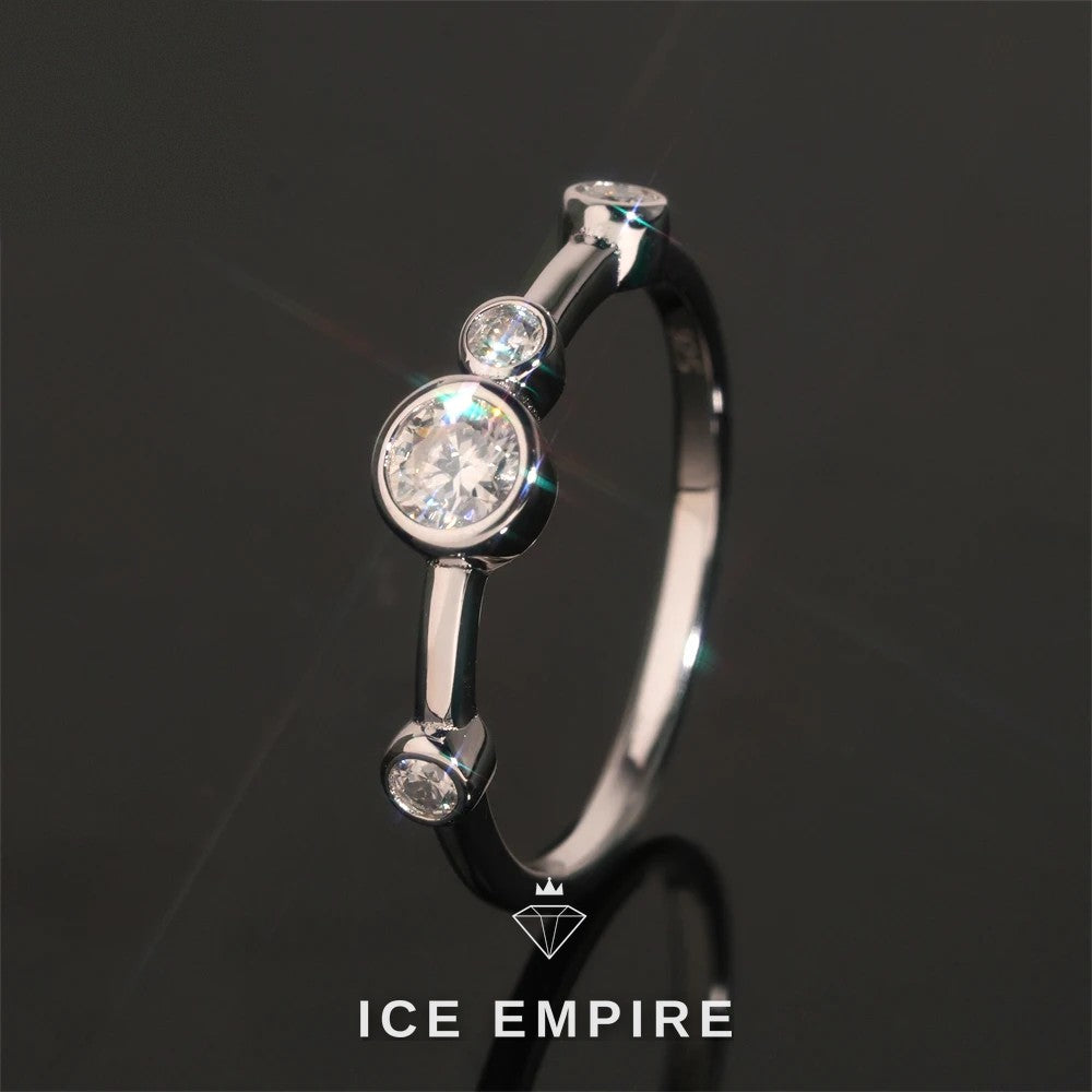 Iced Out Gold Plated Moissanite Engagement Ring