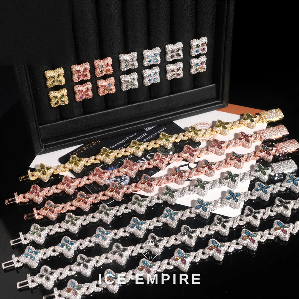 Iced Out Rose Gold Plated Moissanite Cuban Chain