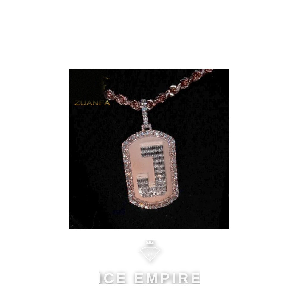 Iced Out Baguette Rose Gold Plated Pendant