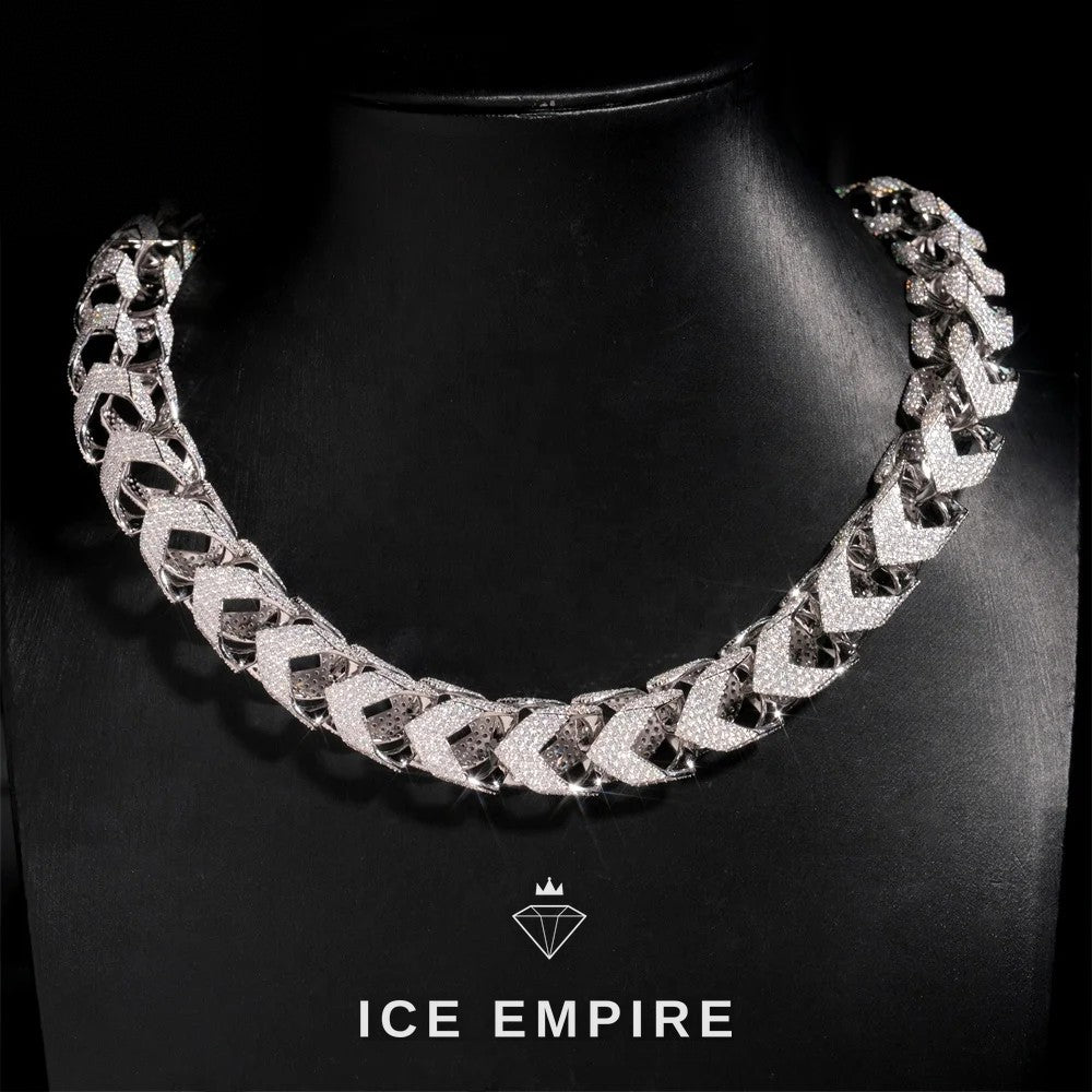Iced Out Rose Gold Plated Moissanite Cuban Chain