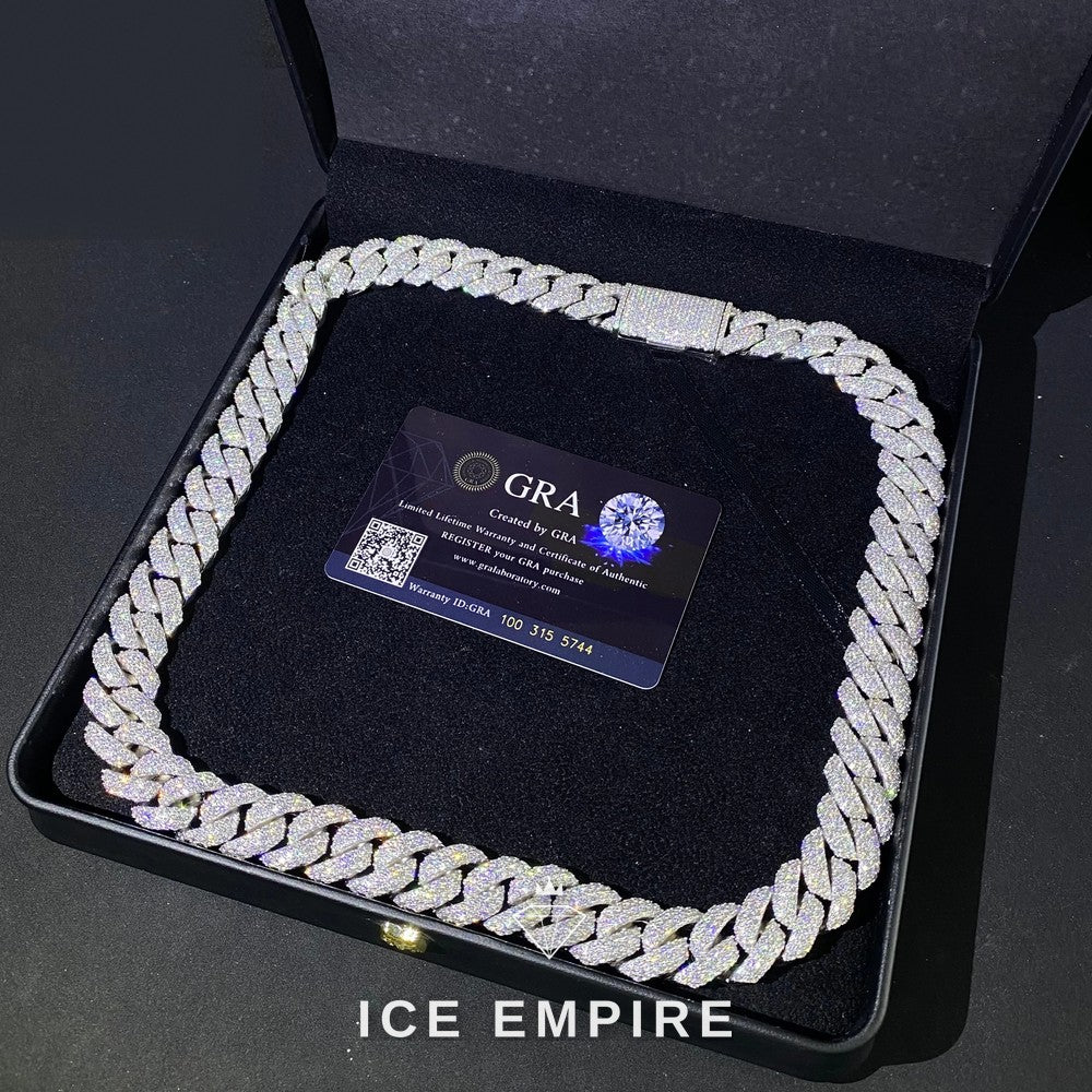 Iced Out Rose Gold Moissanite Cuban Chain