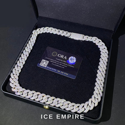 Iced Out Rose Gold Moissanite Cuban Chain