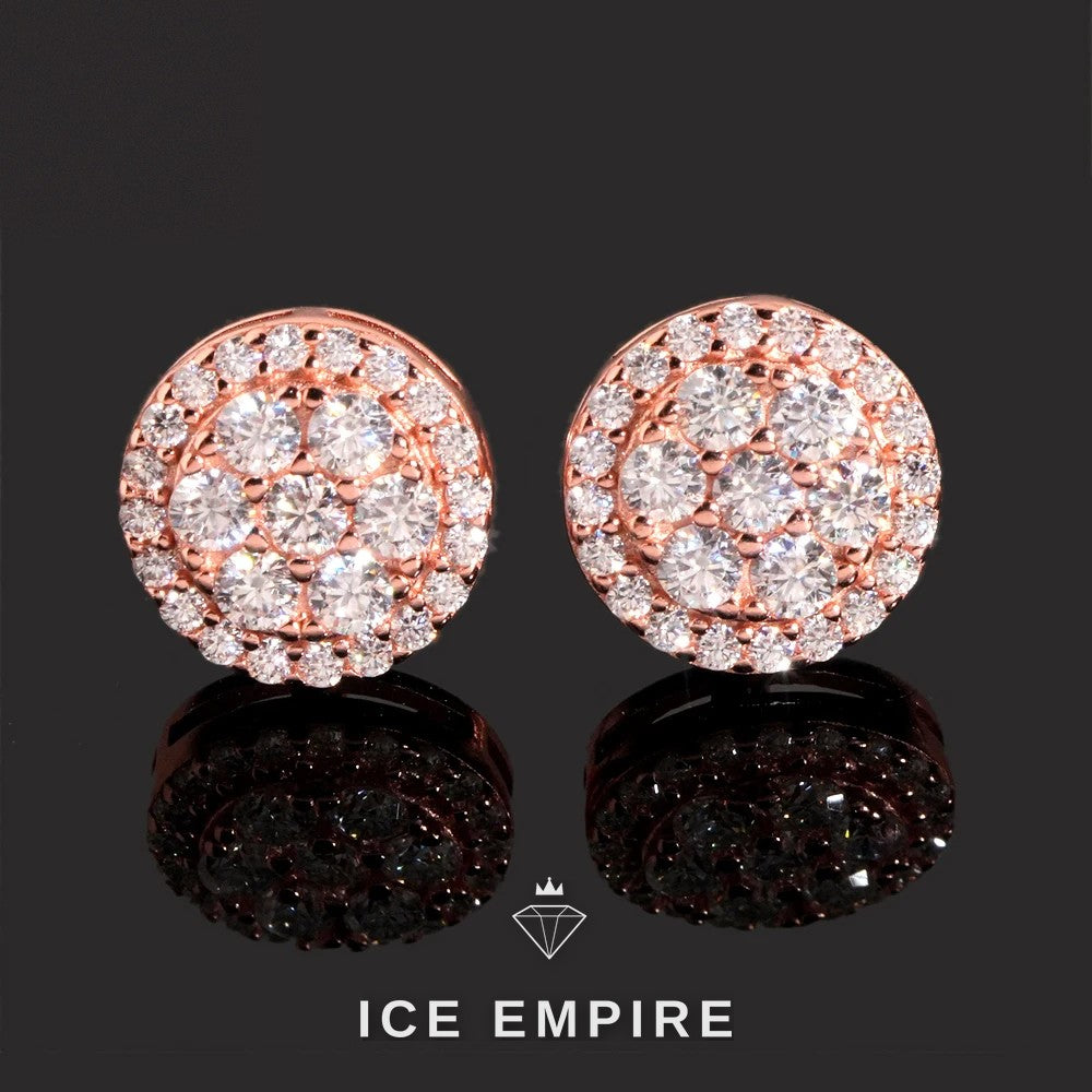 Iced Out 925 Silver Moissanite Stud Earrings