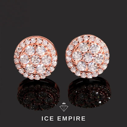 Iced Out 925 Silver Moissanite Stud Earrings