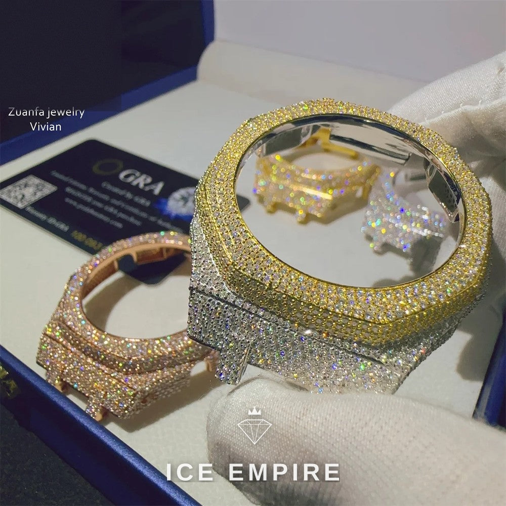 Iced Out 925 Silver Moissanite Watch