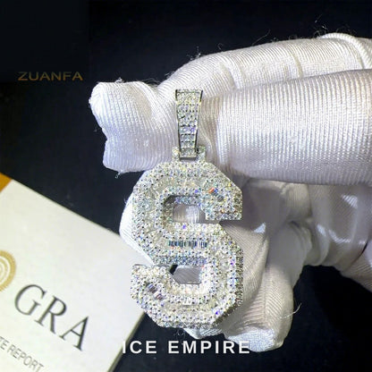 Iced Out Baguette Gold Plated Moissanite Pendant