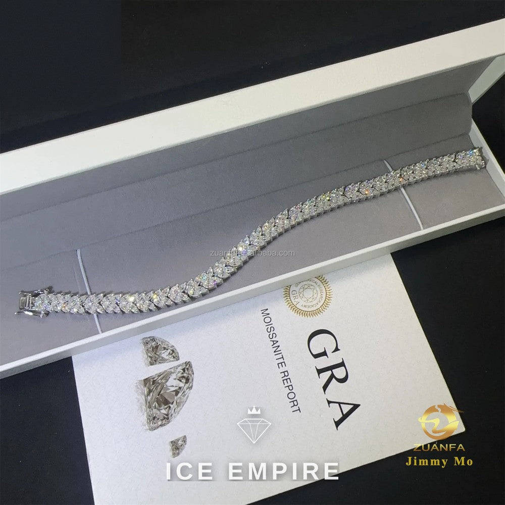 Iced Out 925 Silver Moissanite Tennis Chain