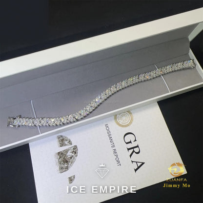 Iced Out 925 Silver Moissanite Tennis Chain