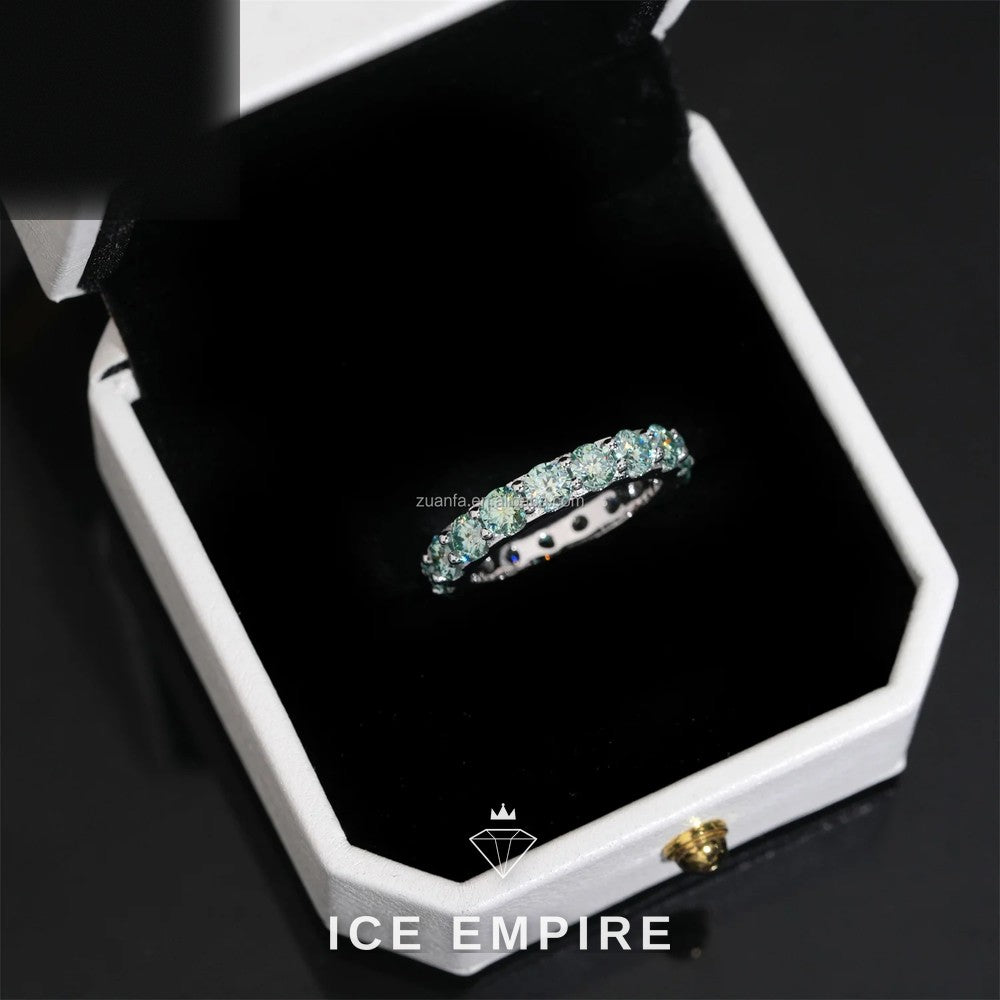 Iced Out 925 Silver Moissanite Ring