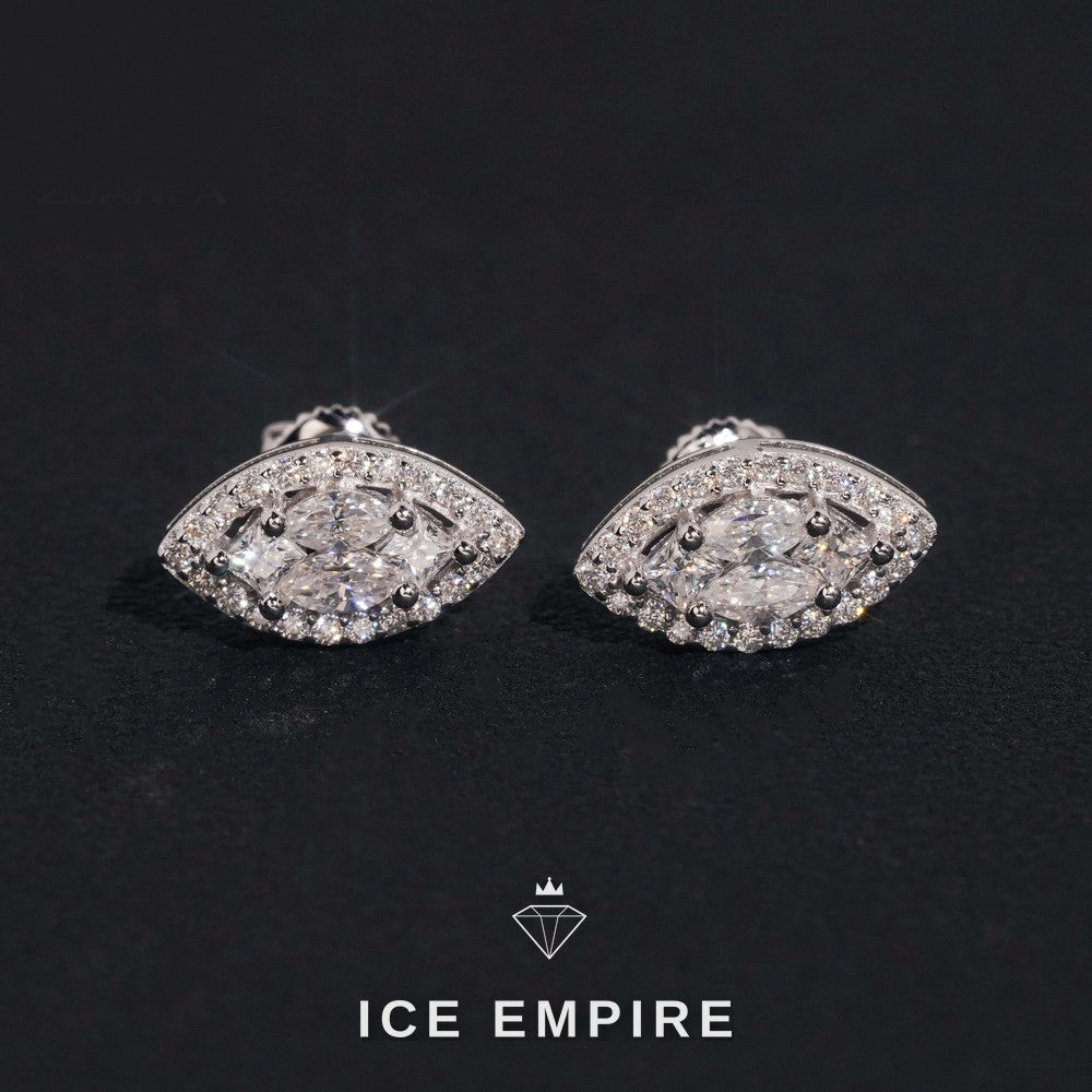 Iced Out Rose Gold Plated Moissanite Stud Earrings