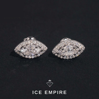 Iced Out Rose Gold Plated Moissanite Stud Earrings