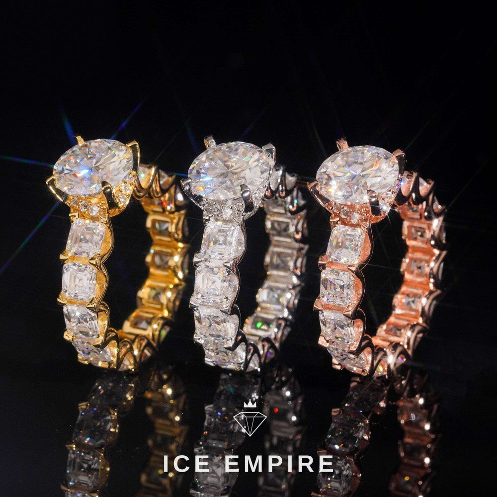 Iced Out 925 Silver Moissanite Ring