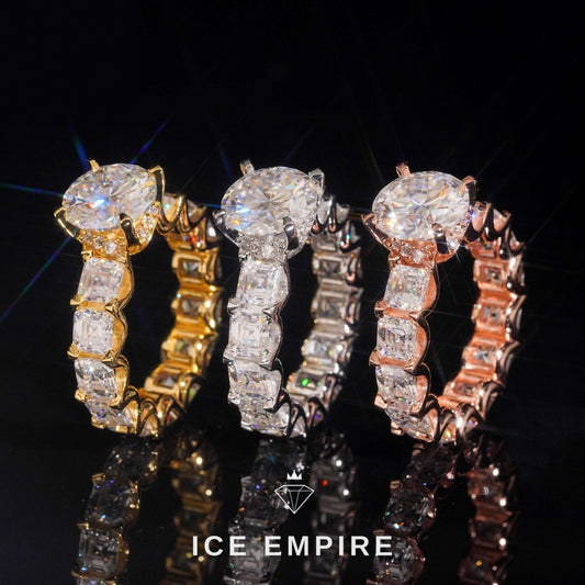 Iced Out 925 Silver Moissanite Ring
