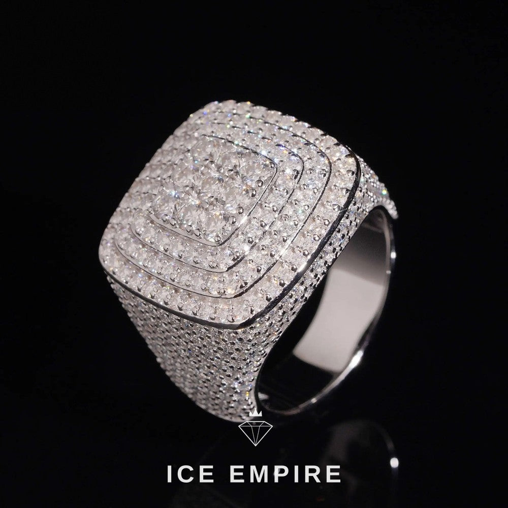 Iced Out 925 Silver Moissanite Ring