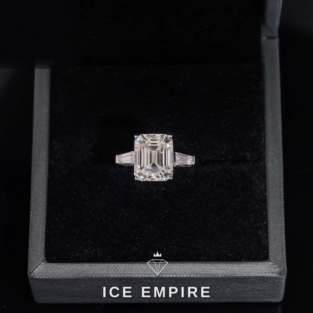 Iced Out 18K Gold Moissanite Wedding Band