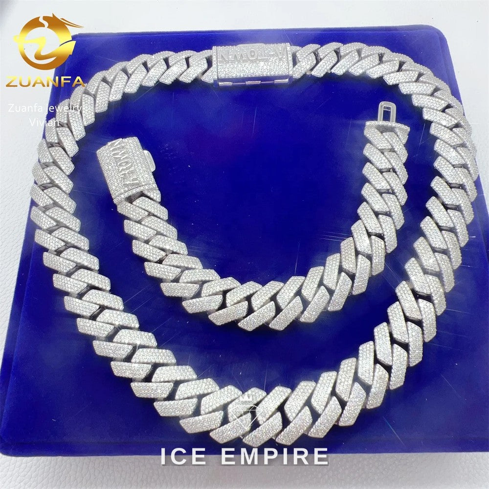 Iced Out Rose Gold Plated Moissanite Cuban Chain