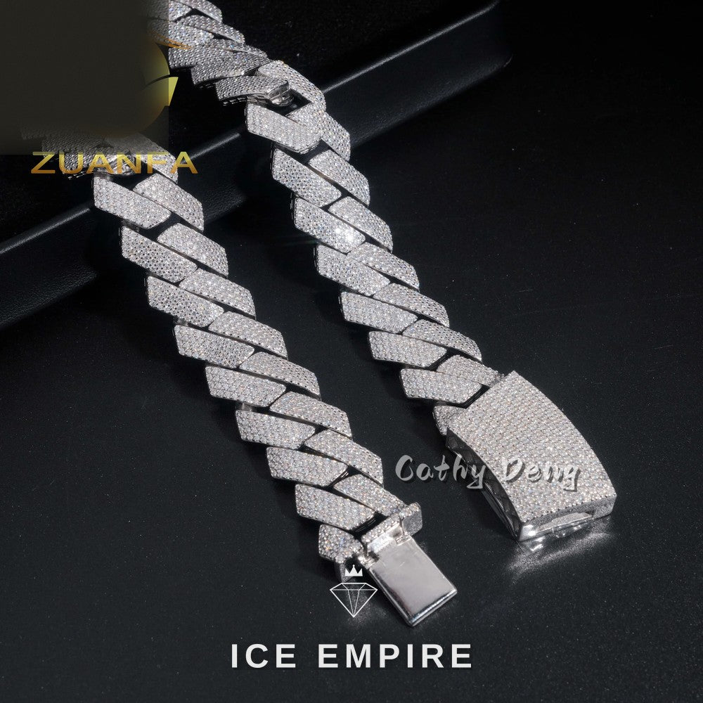 Iced Out Rose Gold Plated Moissanite Cuban Chain