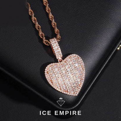 Iced Out Heart Gold Plated Moissanite Pendant
