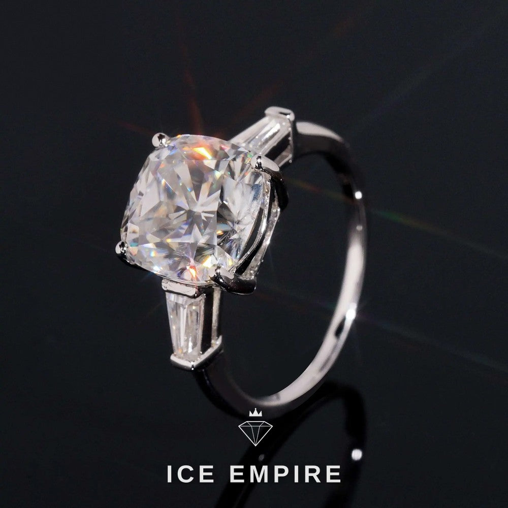 Iced Out Rose Gold Plated Moissanite Wedding Band