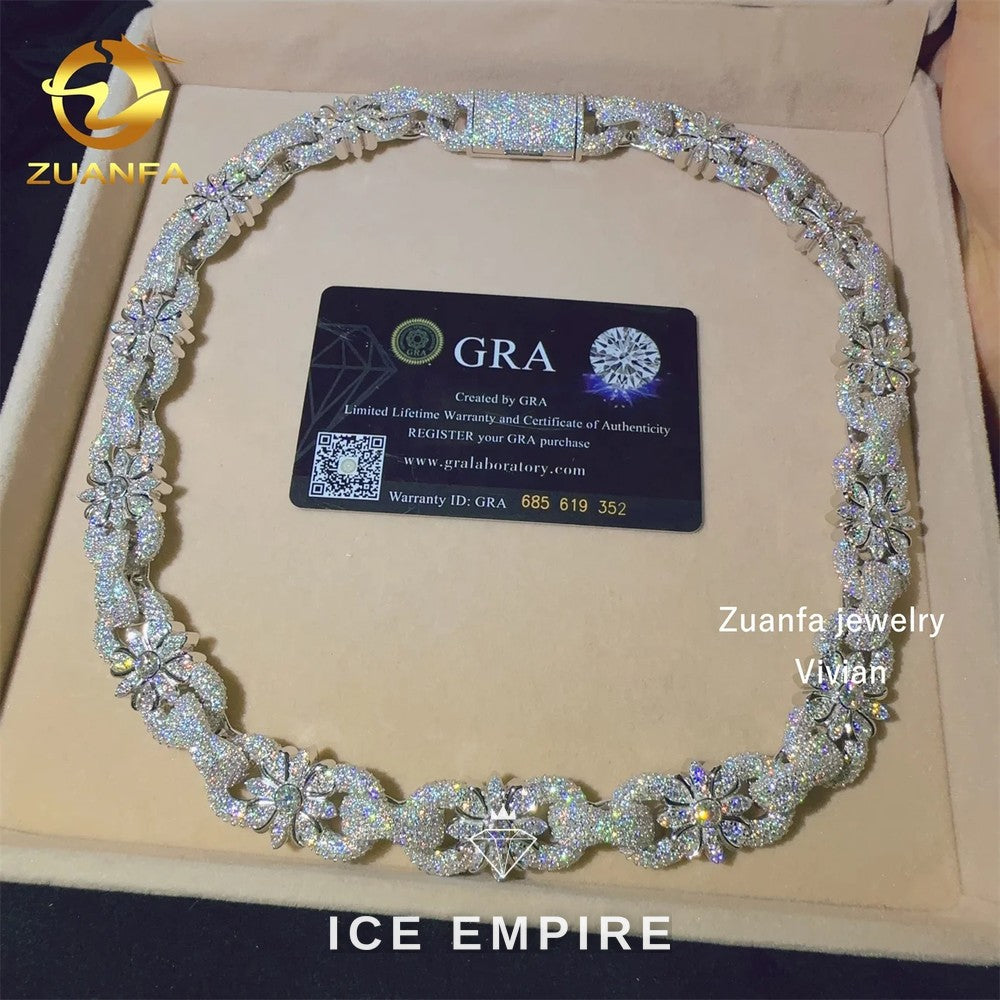 Iced Out Rose Gold Plated Moissanite Cuban Chain