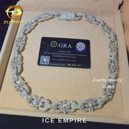Iced Out Rose Gold Plated Moissanite Cuban Chain