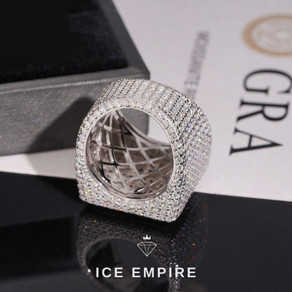 Iced Out Baguette 925 Silver Moissanite Ring