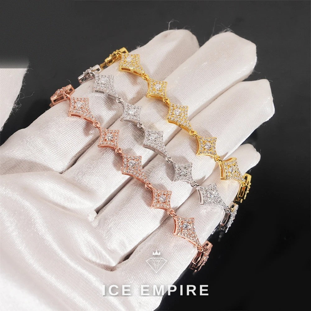 Iced Out Rose Gold Plated Moissanite Cuban Chain