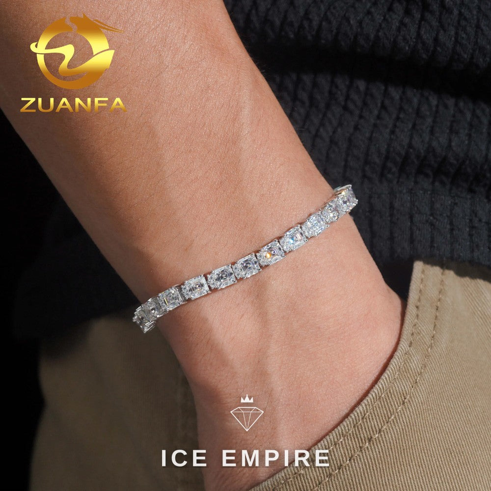Iced Out 925 Silver Moissanite Tennis Bracelet