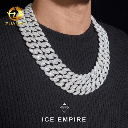 Iced Out Rose Gold Plated Moissanite Cuban Chain