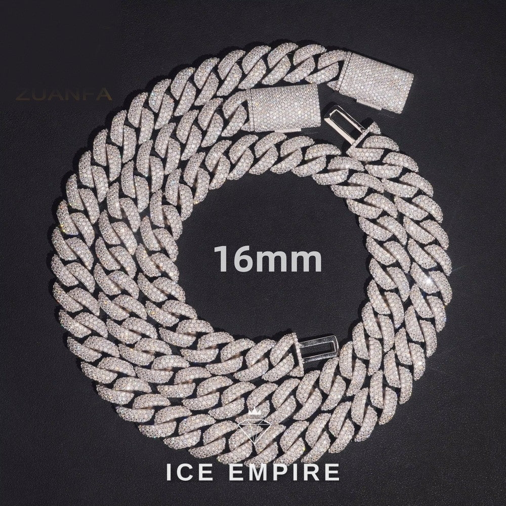 Iced Out Rose Gold Plated Moissanite Cuban Chain